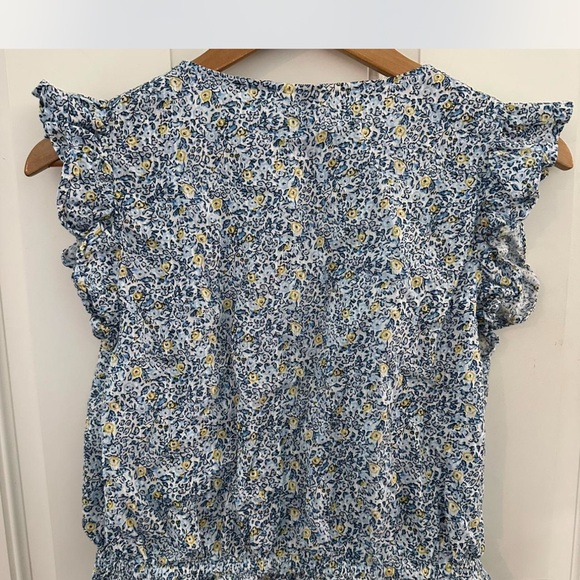 Universal Thread Blue Floral Ruffle Blouse - Picture 3 of 3